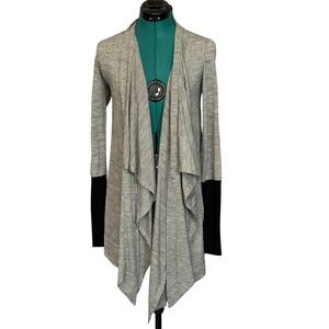 Icebreaker Merino Wool  Bliss Wrap Cardigan Grey Black XS Waterfall Drape